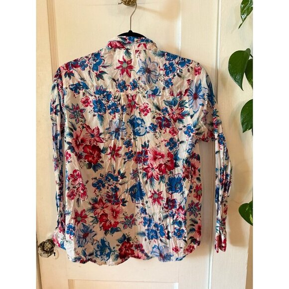 GAP women’s size medium boyfriend shirt floral - Picture 5 of 8